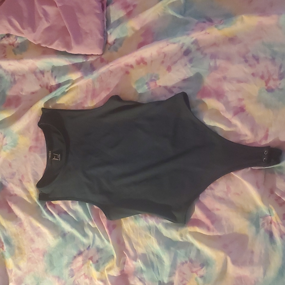 Forest green, racerback tank onesie, sz s